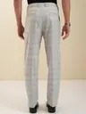 Men Regular Fit Grey Cotton Blend Trousers